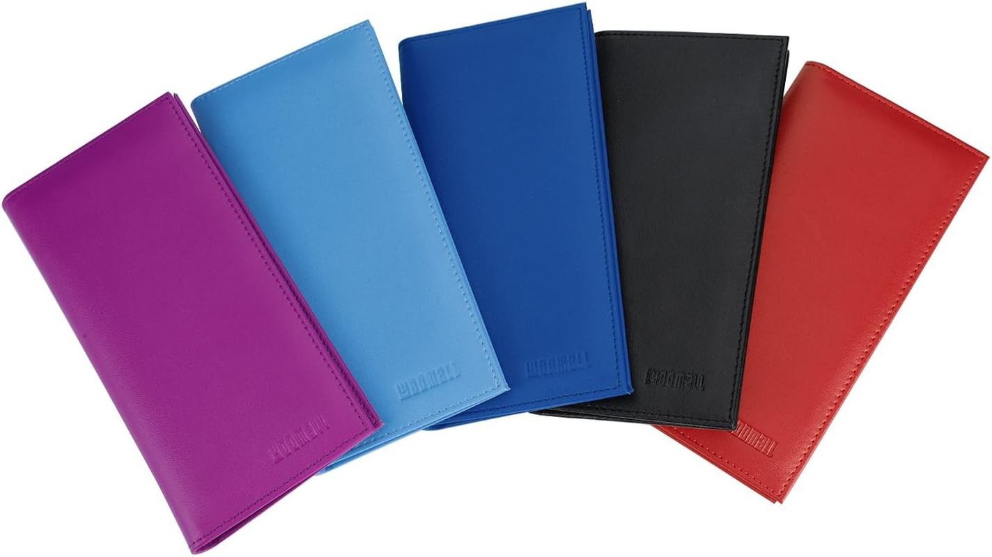 Leather Checkbook & Register Cover Holder Case Slim Wallet for Men