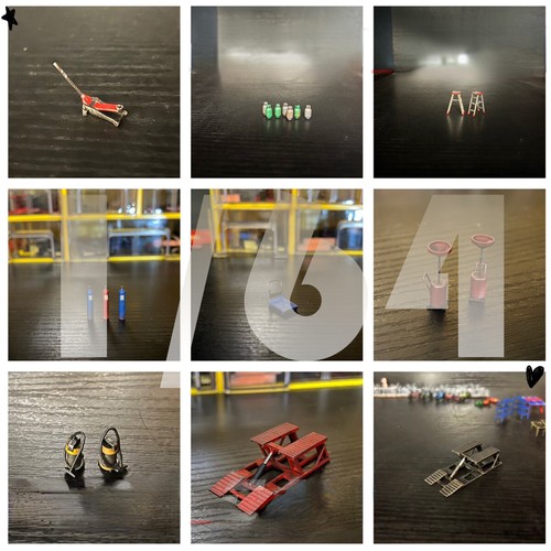 Miniature 1/64 Diorama Car Garage Props Model Car Workshop Repair Tool Scene - Picture 24 of 142