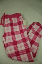 NEW Womens Pajamas Pants Size Small Lounge Soft Sleepwear PJs Pink Plush Bottoms