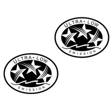 Ultra Low Emission 3 Star California DOT Outboard Graphic Sticker Decal White X2