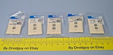 Lot of 5 ICC IC107F03AL Flat Faceplate; 1-Gang; 3-Port; Almond