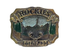Colorado Rockies Belt Buckle 1980's The Great American Chicago Buckle Co. SN#144