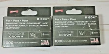 Arrow Fastener Wide Crown Staples #604 USA Made 1/4" Steel 1000 Count (2 Packs)