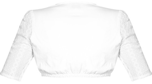 Marjo Dirndlbluse Bela-Anita creme oder weiß hochgeschlossen Spitze Zierknöpfe - Bild 10 von 10