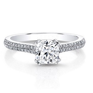 Cushion Cut Diamond Engagement Rings 0 61 Ct 14k White Gold Womens