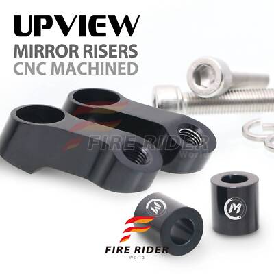 Triumph Tiger Explorer 1200 Mirror Risers/Extenders – Pair, 45mm Rise, R&G Racing, Black
