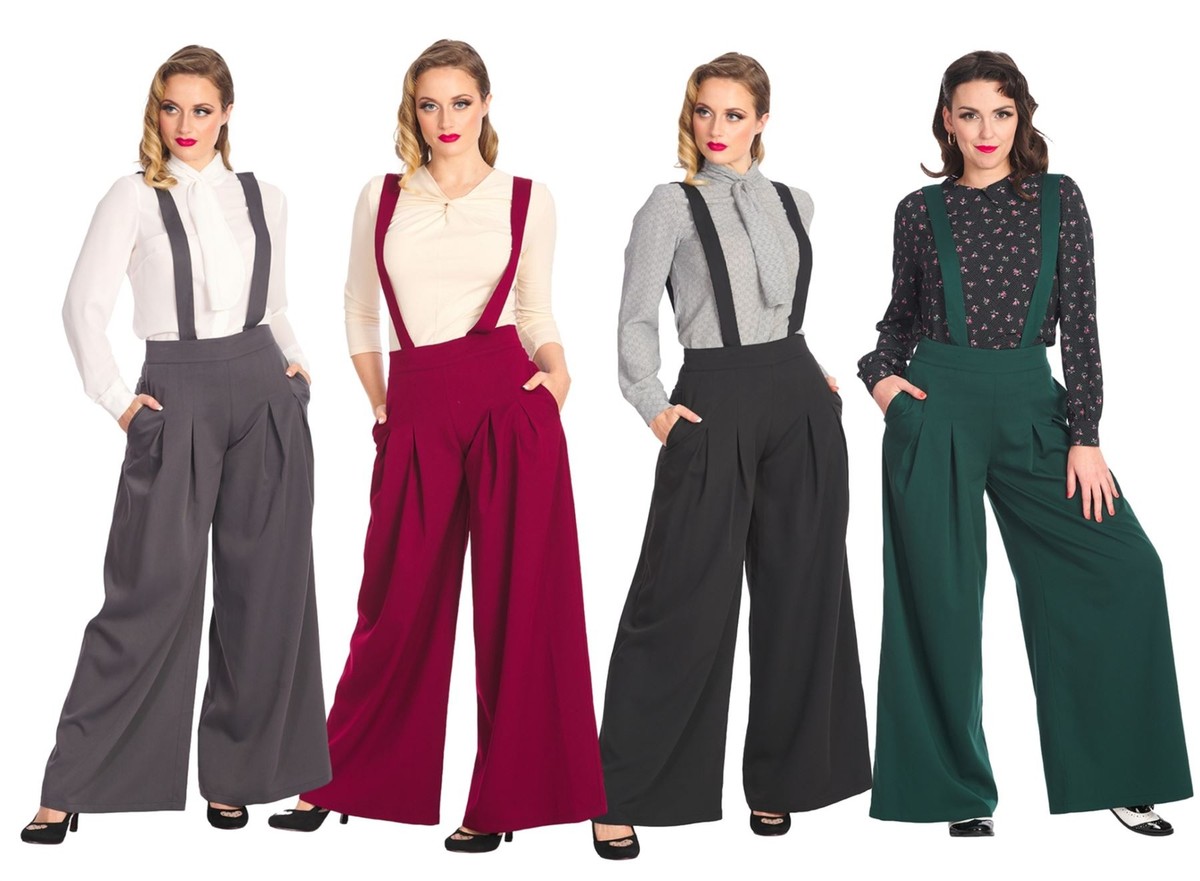 Banned Diamond Palazzo Pants High Waist Suspender Vintage Banned Diamond Palazzo Pants High Waist Suspender Vintage