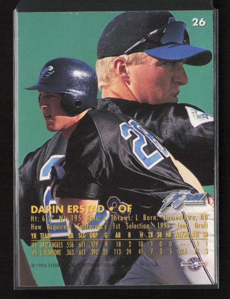1996 Fleer Excel #26 Darin Erstad Lake Elsinore Storm - Image 2 of 2