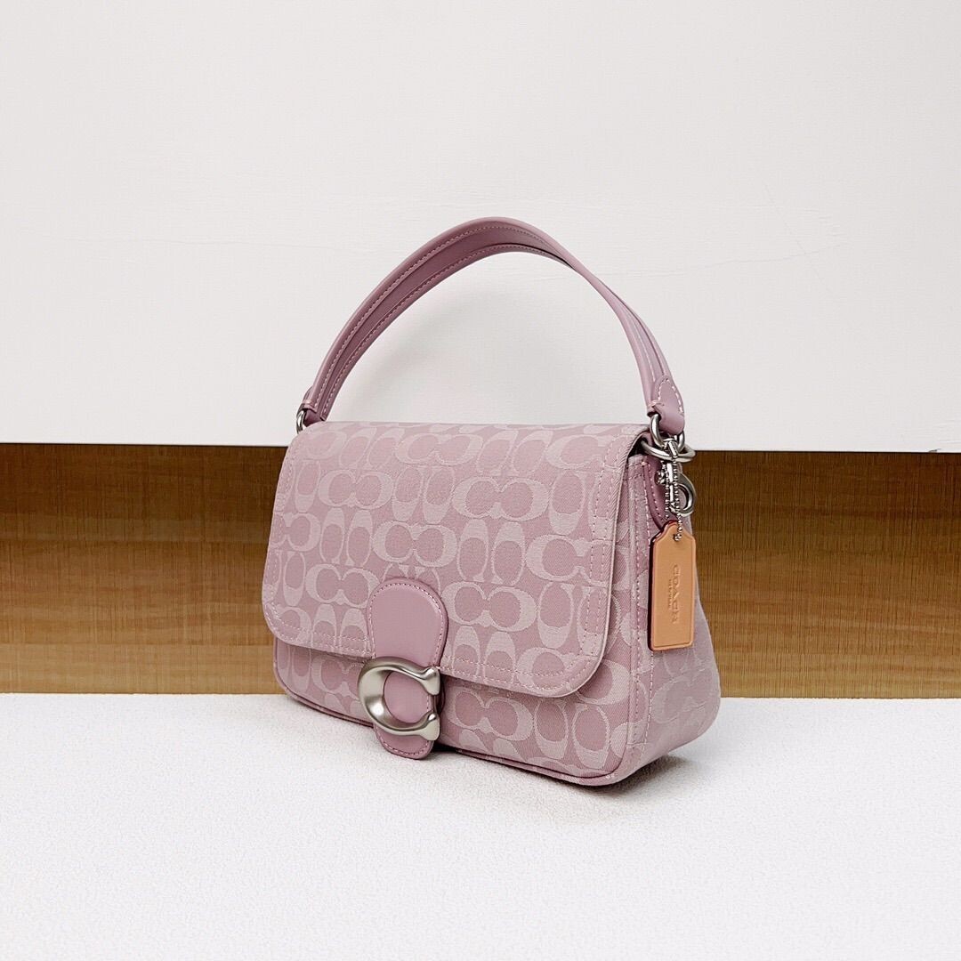 COACH Soft Tabby Shoulder Bag in Signature Denim Pink Purple