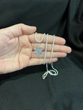 Colgante y cadena de cuerda de estrella de David hebrea judía de plata de ley .925 20 24 30