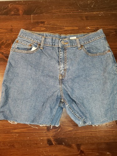 Womens Levi Blue Jeans Cut Off Shorts 