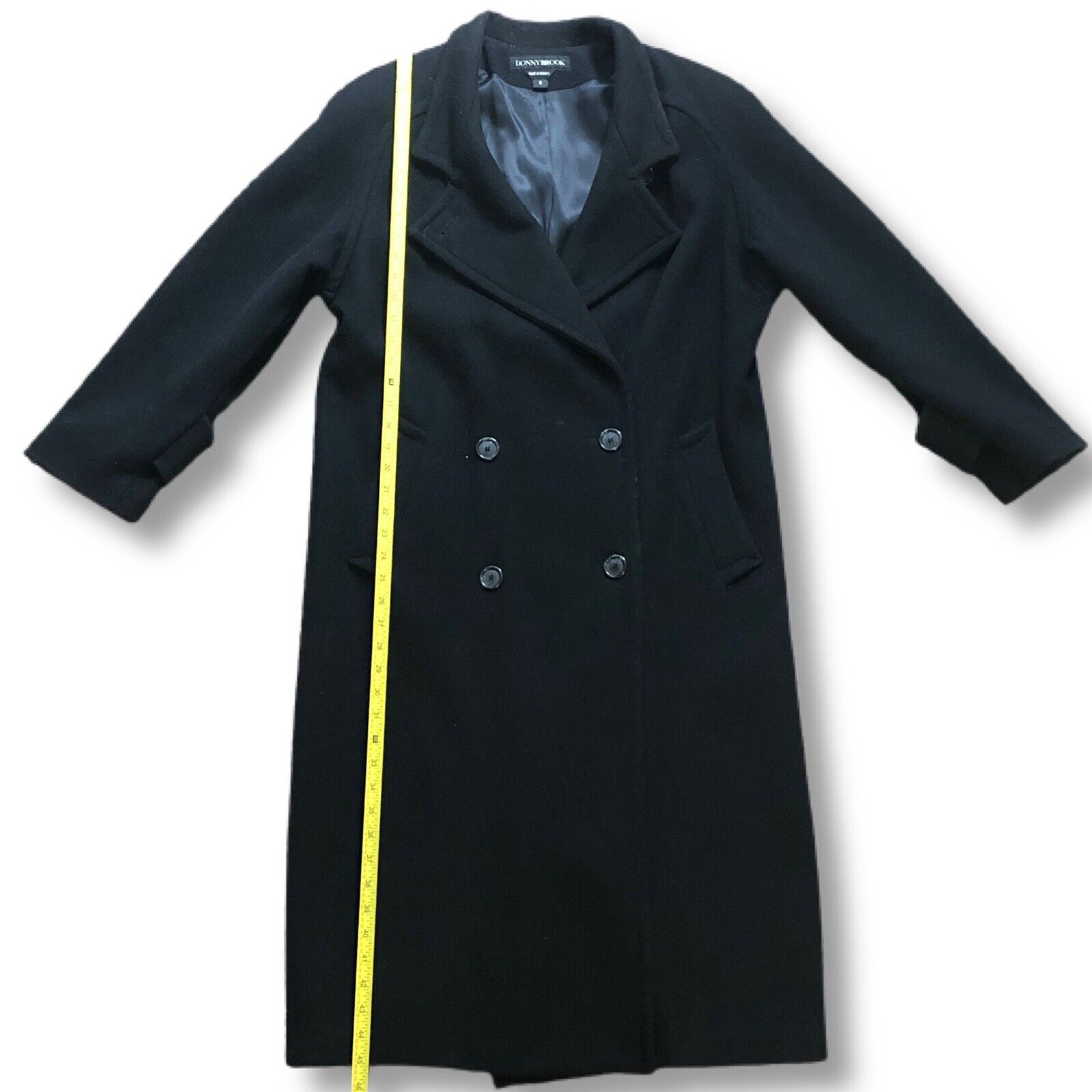 Donnybrook Long Wool Pea Coat Women's Size 6 Blac… - image 8