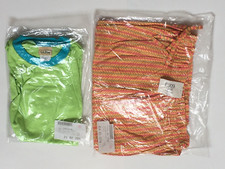 New with Tags L.L. Bean Short Set Large Orange Green Teal 100% Cotton USA Made!