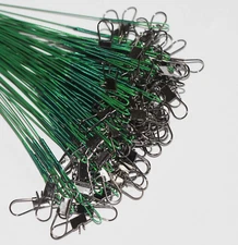 60Pcs Fishing Wire Leaders – Nylon Coated with Swivels & Snaps, 3 Sizes