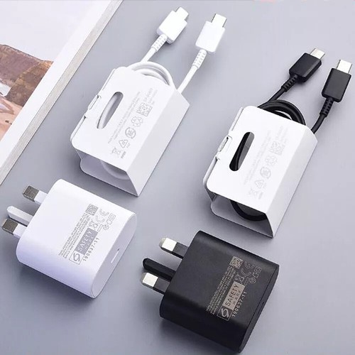 Genuine 25W Super Fast Type C Charger Plug/Cable For Samsung Galaxy S20 S21 S22+ - Picture 2 of 9
