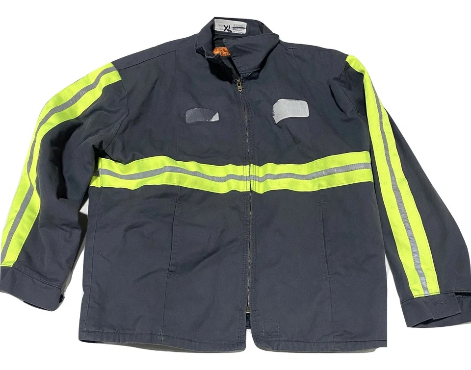 Reflective Insulated Panel Jacket Red Kap Hi Vis HV Visibility Used Work Coat - Image 4 of 4