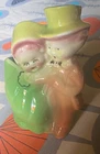 Vintage Shawnee Ceramic Planter Boy Hugging Girl Dancing Pastel Colors