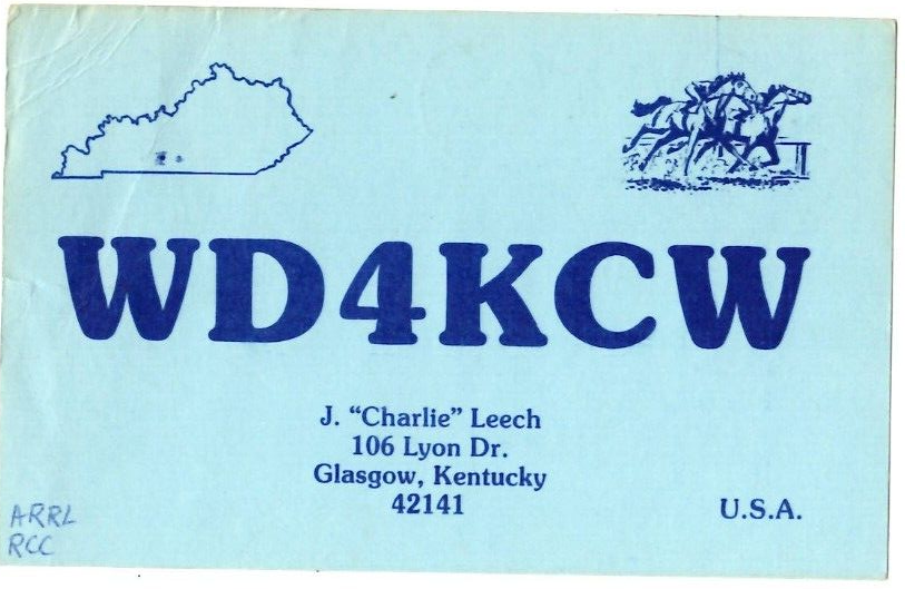 WD4KCW Glascow KY 1979 QSL Ham Radio Postcard WA0MRG Sedgwick Colorado