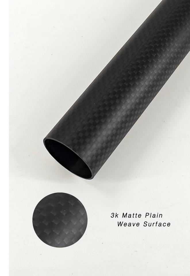 3K Carbon Fiber Tube 5 8 10 12 16 20 22 25 30 32 34 40 42 44 50 60mm x500mm Pipe - Image 3 of 4