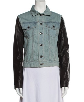 Alexander Wang: Denim & Leather Sleeve Jacket