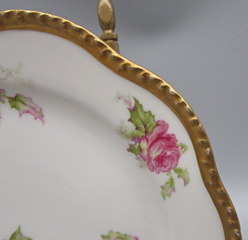 Plato de pan de rosa de Navidad Haviland - en blanco 638/oro pesado - Imagen 2 de 5