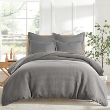 Cloud Waffle King Duvet Cover Set 106x94in with 2 Pillow Shams 36x20in - ...