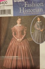 Simplicity 4400, Martha McCain, Civil War era dress, Sz U5 16-24 UNCUT