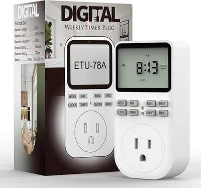 Plug in Digital Oulet Timer Switch 7 Day / 24 Hour Weekly Daily Programmable wit