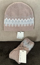 SAVE NWT Barefoot Dreams Fair Isle Beanie and Socks Set Taupe Multi Value 103