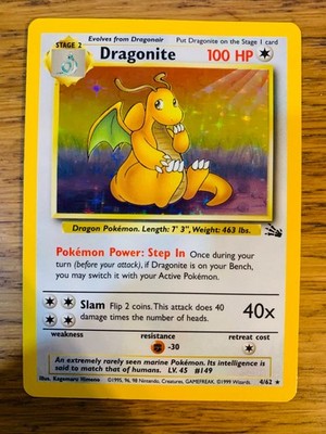 Dragonite (4/62) Holo Fossil Set Pokemon Card! FAST & FREE P&P