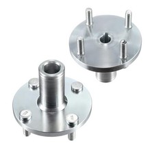 4" x 4" Go-Kart Live Axle Hub with 1" to 3/4" Step-Down - 2 Wheel Hub silver