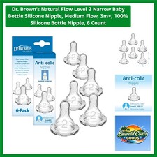 Breast-Like Dr. Brown's Level 2 Nipple - 6 Pack, Medium Flow, for 3m Babies