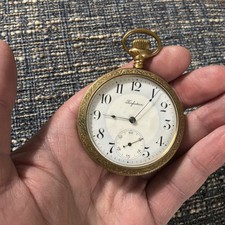 Antique Perfection USA GF Pocket Watch With Ornate Case Working