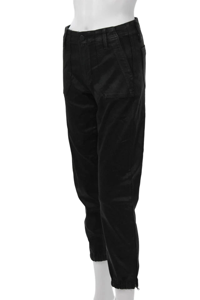 Paige Unisex Black Ankle Jogger Pants Button Closure 29 Inseam Size 26 - Image 2 of 4