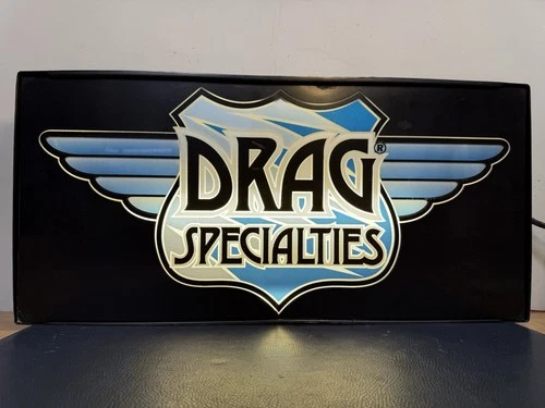 Vintage Drag Specialties Lighted Sign Motorcycle Parts Advertisement 25x12”