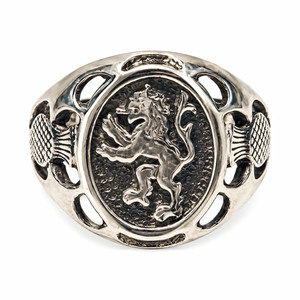 Vintage Sterling Silver Scottish Lion Rampant Thistle Ring Size 8 Celtic