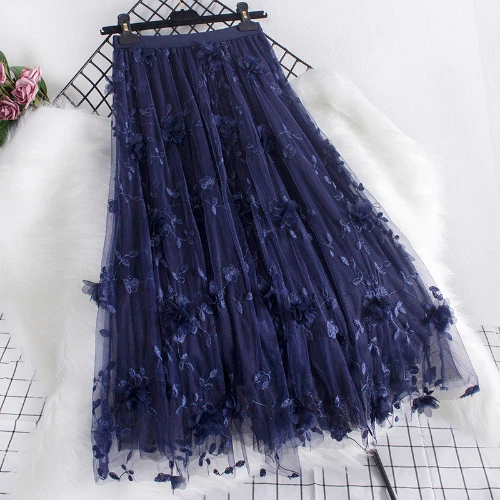 Three-Dimensional Floral Long Skirt Summersweet Swing Mesh Fairy Mermaid Skirt
Opens in a new window