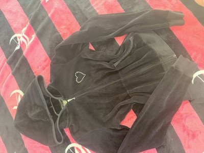 Juicy Couture Black Jacket Heart Size L Vintage Rare Fashion