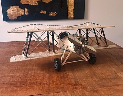 XXL Doppeldecker Flugzeug Modell, handgefertigt, Flieger, Jagddoppeldecker