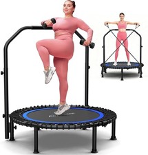 Rebounder Trampoline for Adults/Kids with Resistance Bands and Bungees, Indoor 
