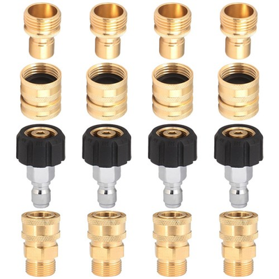 #ad #ad Pressure Washer Quick Disconnect Kit M22 14mm to 3 8 Inch 16 Packs for Garden $47.19