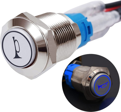 Twidec/16Mm Raised Speaker Horn Momentary Push Button Switch 5/8'' Mounting Hole 