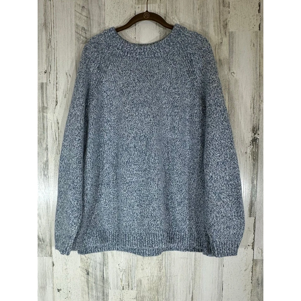 Lote de 2 suéteres Lands End para mujer talla XL o 18 azul naranja mezcla de algodón jaspeado Foto 2 de 4
