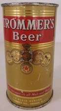 EXCELLENT CONDITION TROMMER'S BEER FLAT TOP CAN 12 OZ 1947  BRG CO BROOKLYN NY