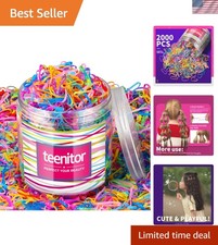 Vibrant 2000 Pcs Toddler Hair Ties - Ultra-Soft Rubber Bands for All Hair Types