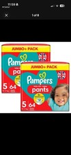 Pampers Baby Dry Nappy Size5 Diaper Protect Pants 12-17kg Jumbo+Pack 2x64Nappies 0.56 per nappy
