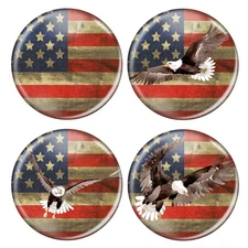 Enthoozies Distressed America USA Flag Refrigerator Magnets - Patriotic Home