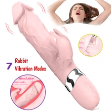 Thrusting Rotating Rabbit Vibrator Dildo G Spot Clit Massager Sex Toys for Women