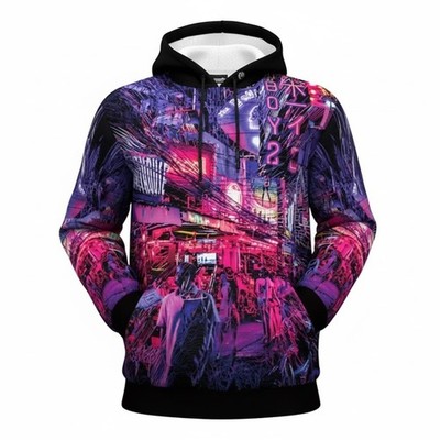 Night Life Cyberpunk City 3D All Over Print Hoodie Unisex S-5XL