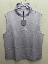 NEW Hickey Freeman Men's Large Orchid Purple 1/4 Zip Vest Sleeveless NWT $99.50